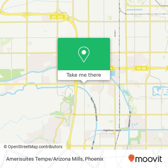 Amerisuites Tempe / Arizona Mills map