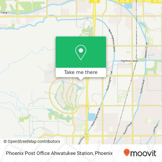 Phoenix Post Office Ahwatukee Station map