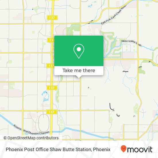 Phoenix Post Office Shaw Butte Station map