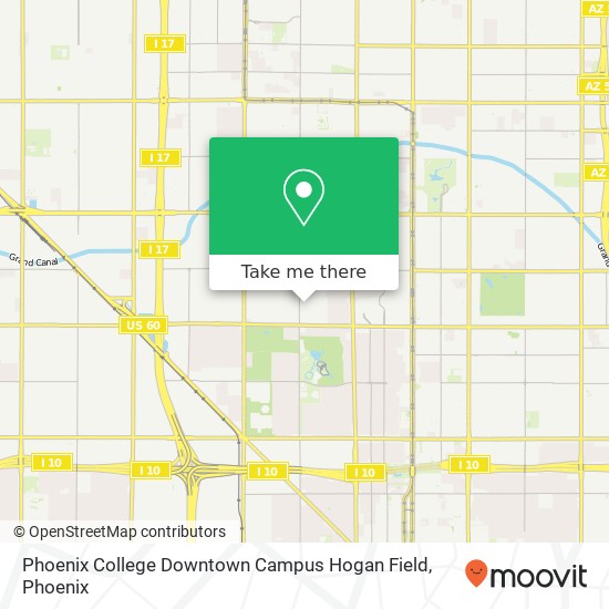 Mapa de Phoenix College Downtown Campus Hogan Field