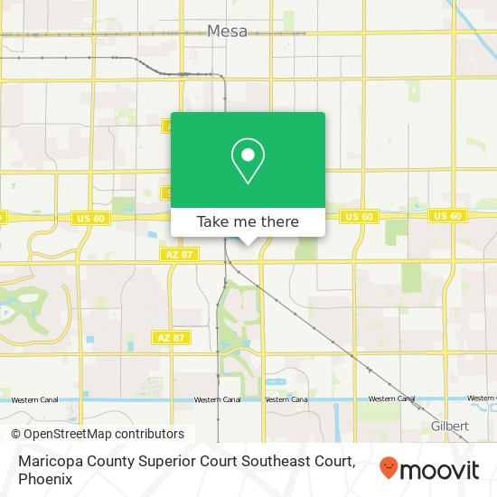 Mapa de Maricopa County Superior Court Southeast Court