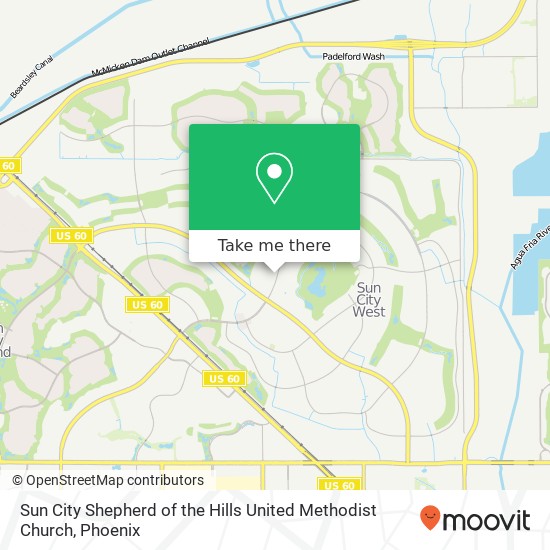 Mapa de Sun City Shepherd of the Hills United Methodist Church