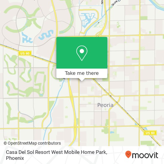 Casa Del Sol Resort West Mobile Home Park map