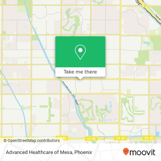 Advanced Healthcare of Mesa map