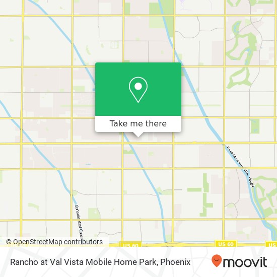 Rancho at Val Vista Mobile Home Park map