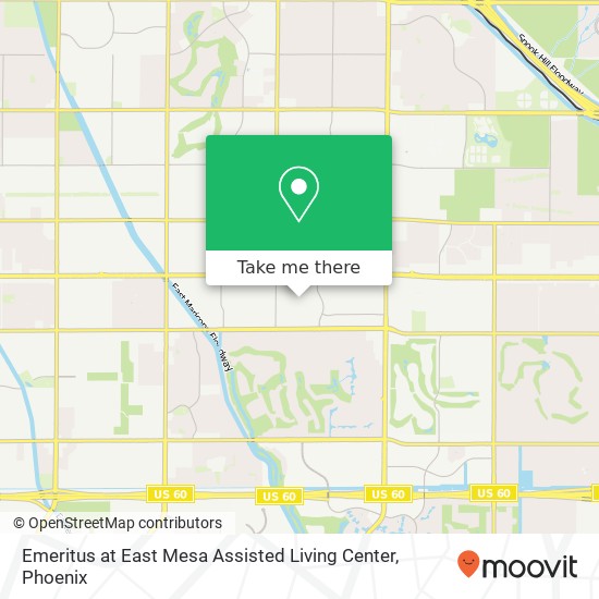 Emeritus at East Mesa Assisted Living Center map