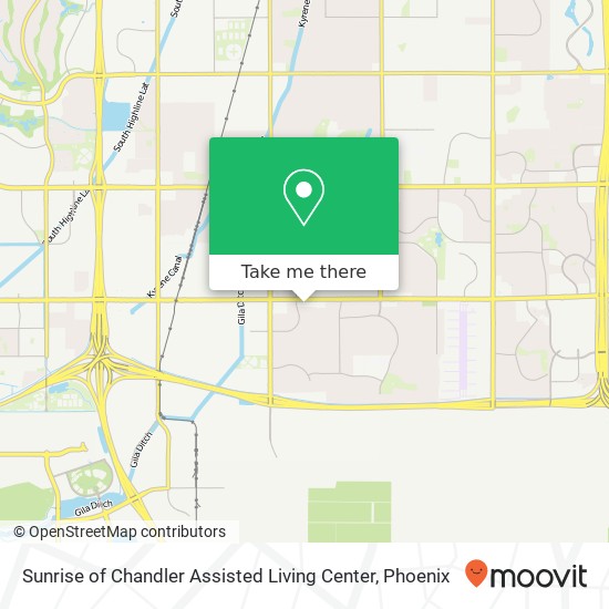 Sunrise of Chandler Assisted Living Center map