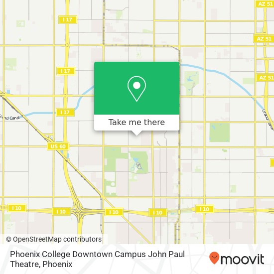 Phoenix College Downtown Campus John Paul Theatre map