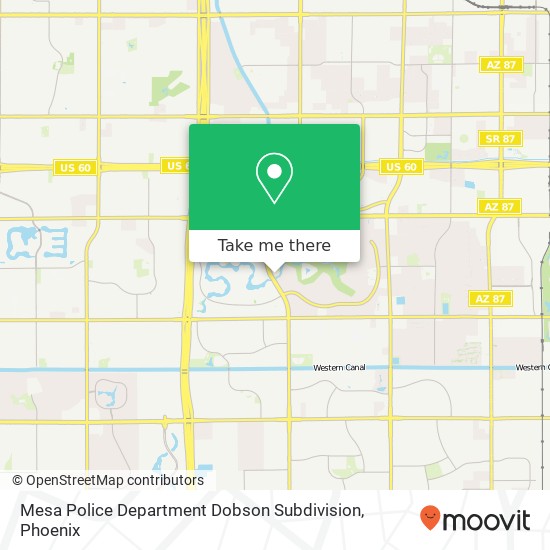 Mesa Police Department Dobson Subdivision map