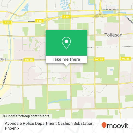 Avondale Police Department Cashion Substation map