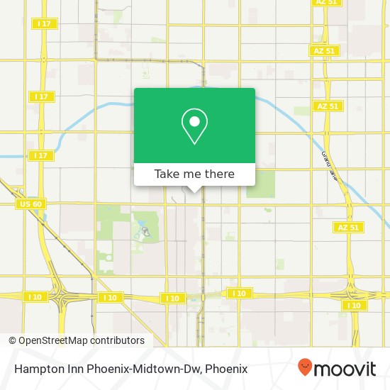 Hampton Inn Phoenix-Midtown-Dw map