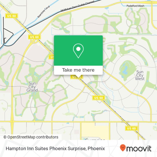 Hampton Inn Suites Phoenix Surprise map