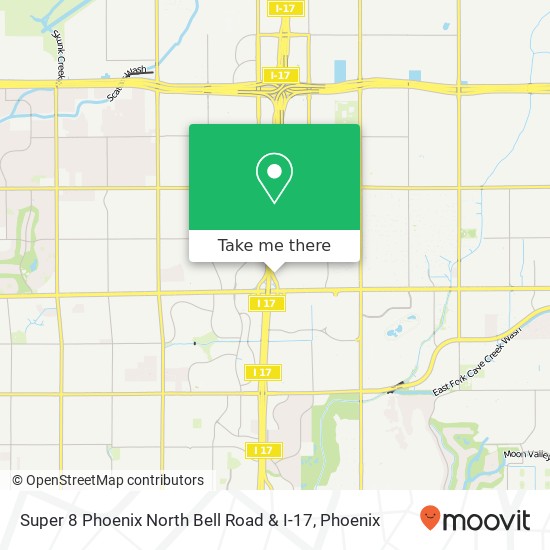 Super 8 Phoenix North Bell Road & I-17 map