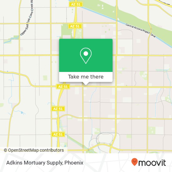 Mapa de Adkins Mortuary Supply