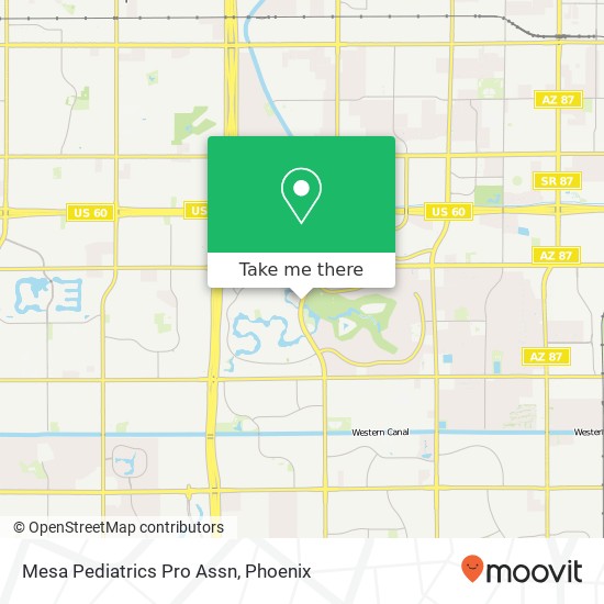 Mesa Pediatrics Pro Assn map