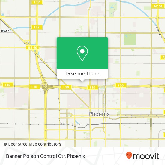 Mapa de Banner Poison Control Ctr