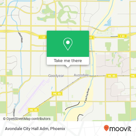 Avondale City Hall Adm map