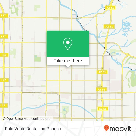 Mapa de Palo Verde Dental Inc