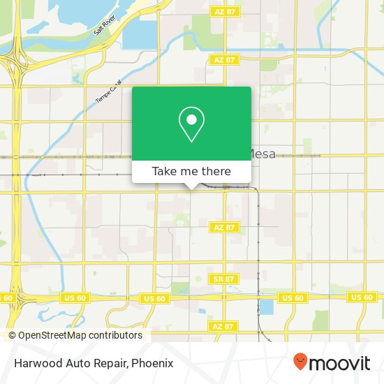 Mapa de Harwood Auto Repair