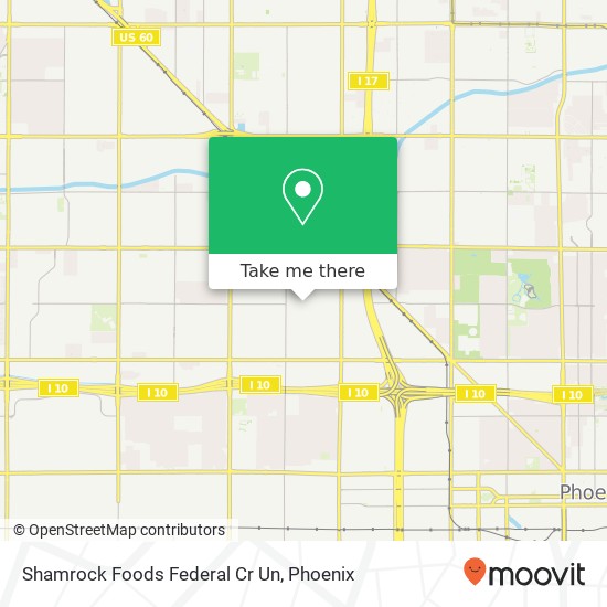 Mapa de Shamrock Foods Federal Cr Un