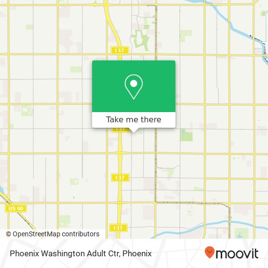 Phoenix Washington Adult Ctr map