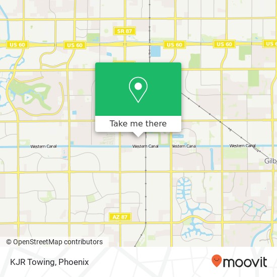 KJR Towing map