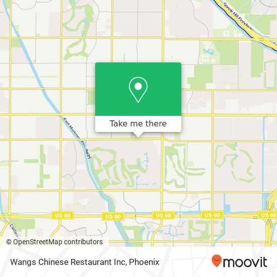 Mapa de Wangs Chinese Restaurant Inc