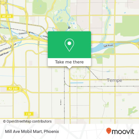 Mill Ave Mobil Mart map