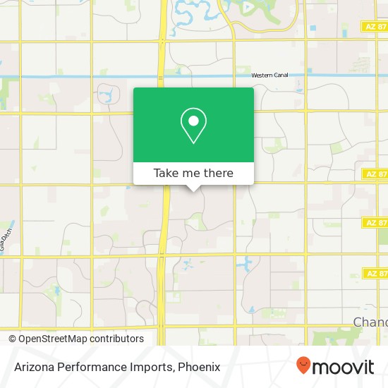 Mapa de Arizona Performance Imports