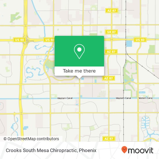 Crooks South Mesa Chiropractic map