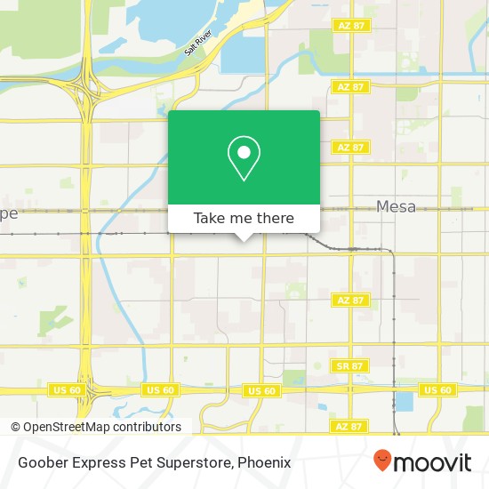 Mapa de Goober Express Pet Superstore