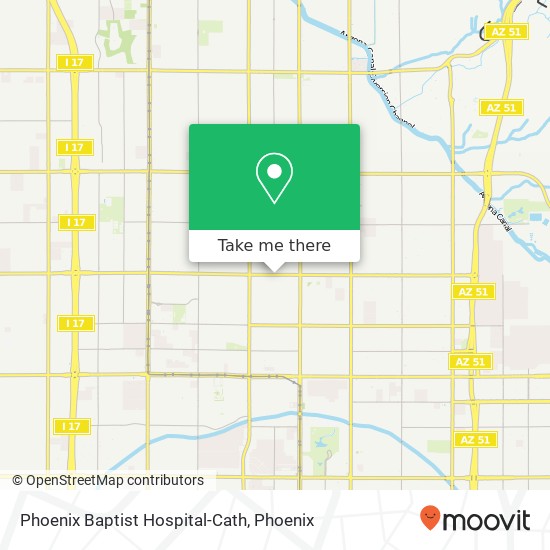 Phoenix Baptist Hospital-Cath map