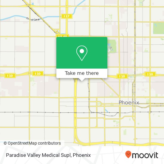 Paradise Valley Medical Supl map
