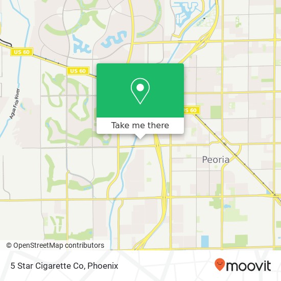 Mapa de 5 Star Cigarette Co