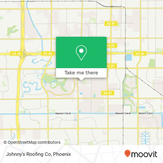 Johnny's Roofing Co map