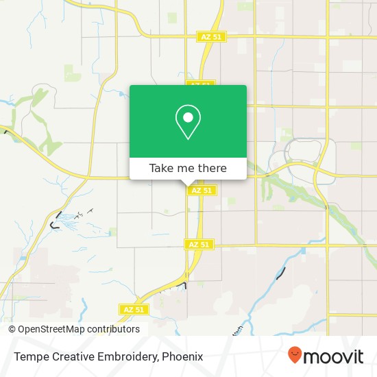 Tempe Creative Embroidery map