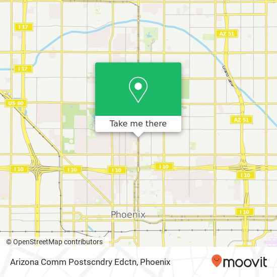 Arizona Comm Postscndry Edctn map