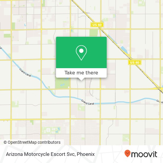 Mapa de Arizona Motorcycle Escort Svc