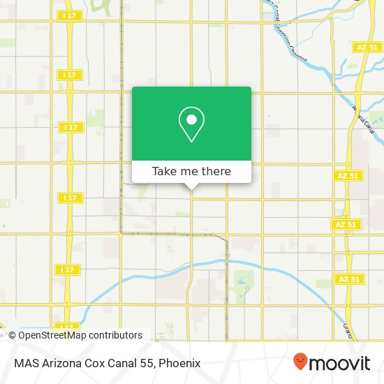Mapa de MAS Arizona Cox Canal 55