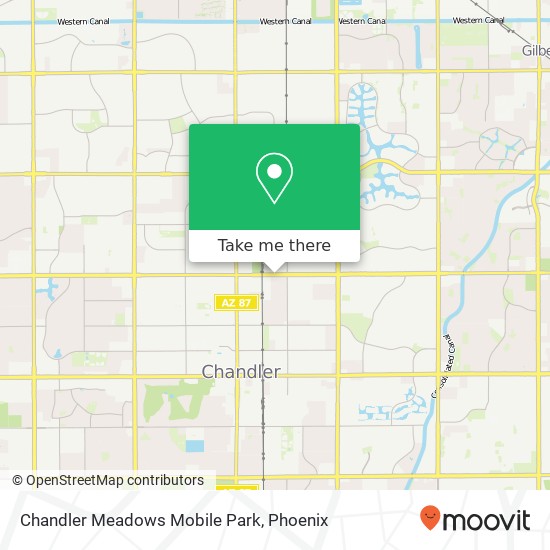 Chandler Meadows Mobile Park map