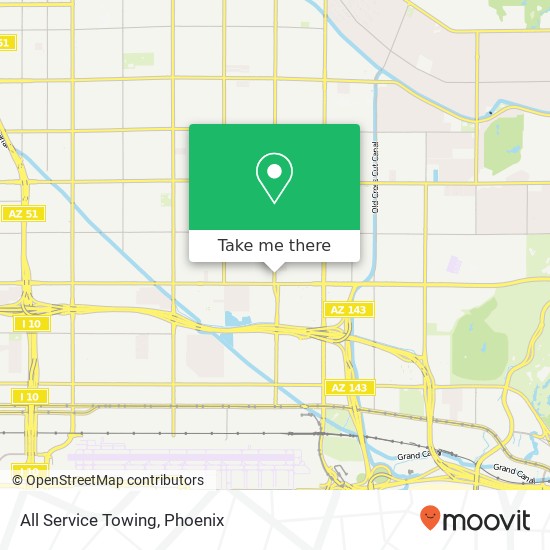 All Service Towing map