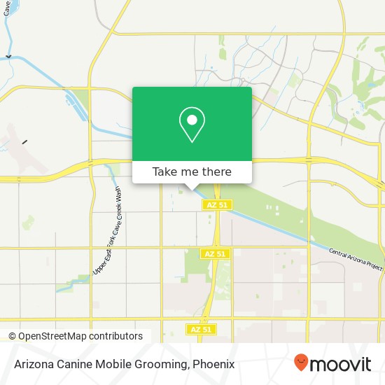 Arizona Canine Mobile Grooming map
