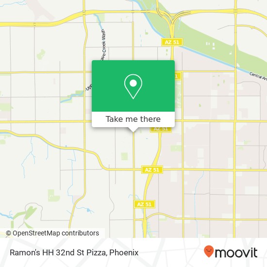 Ramon's HH 32nd St Pizza map