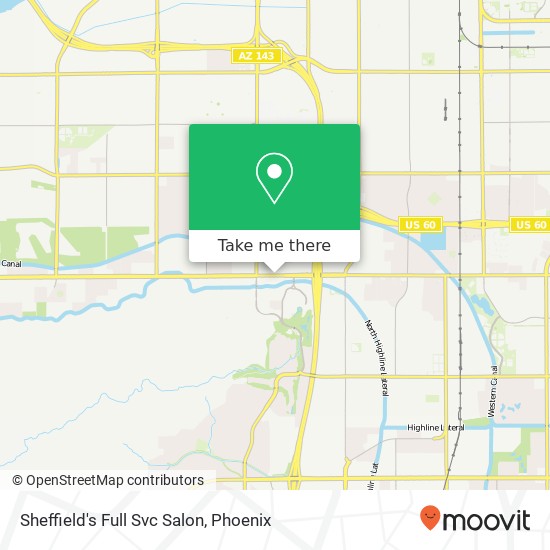 Mapa de Sheffield's Full Svc Salon