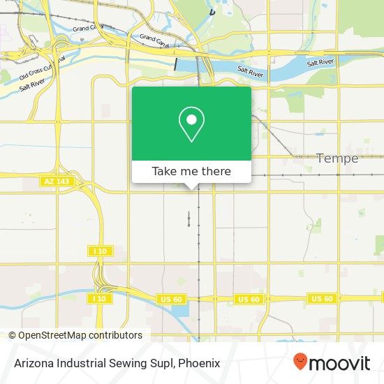 Arizona Industrial Sewing Supl map