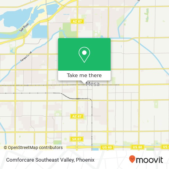 Comforcare Southeast Valley map