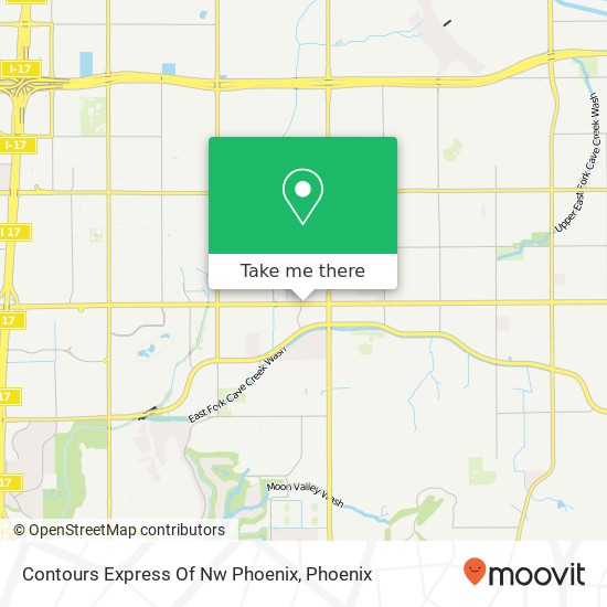 Mapa de Contours Express Of Nw Phoenix