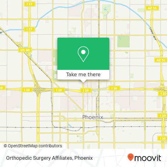 Orthopedic Surgery Affiliates map