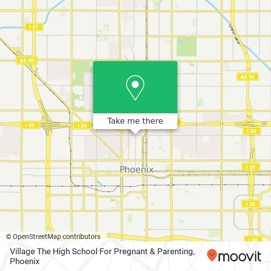Village The High School For Pregnant & Parenting map
