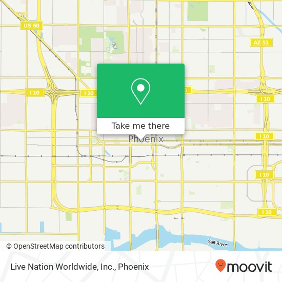 Live Nation Worldwide, Inc. map